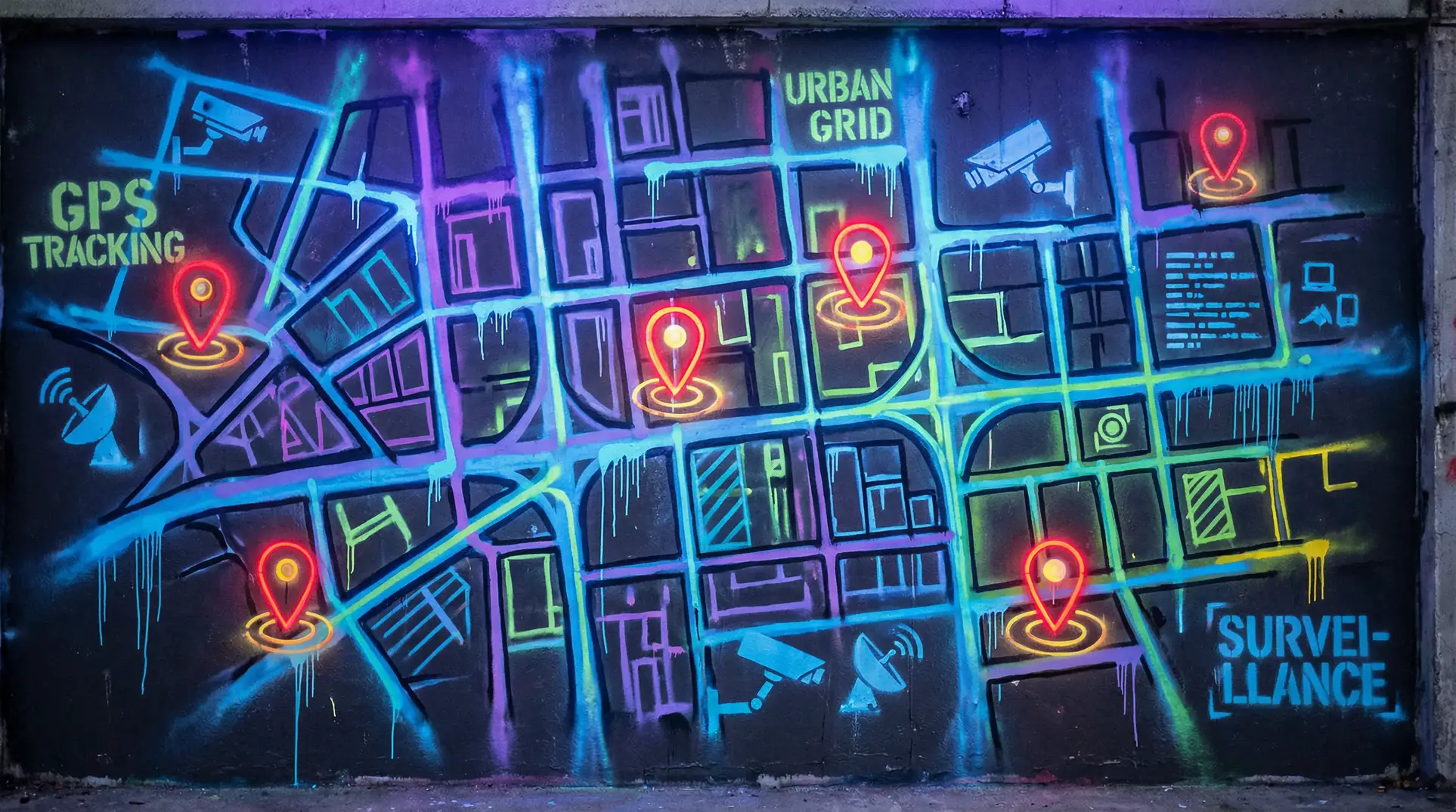 市政厅下载 狗仔追踪地图 - 城市涂鸦风格